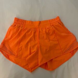 Lululemon Orange Hotty Hot Shorts